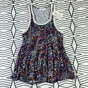 NEW W/ TAGS! Grace & Lace Floral Tank Peplum Razor